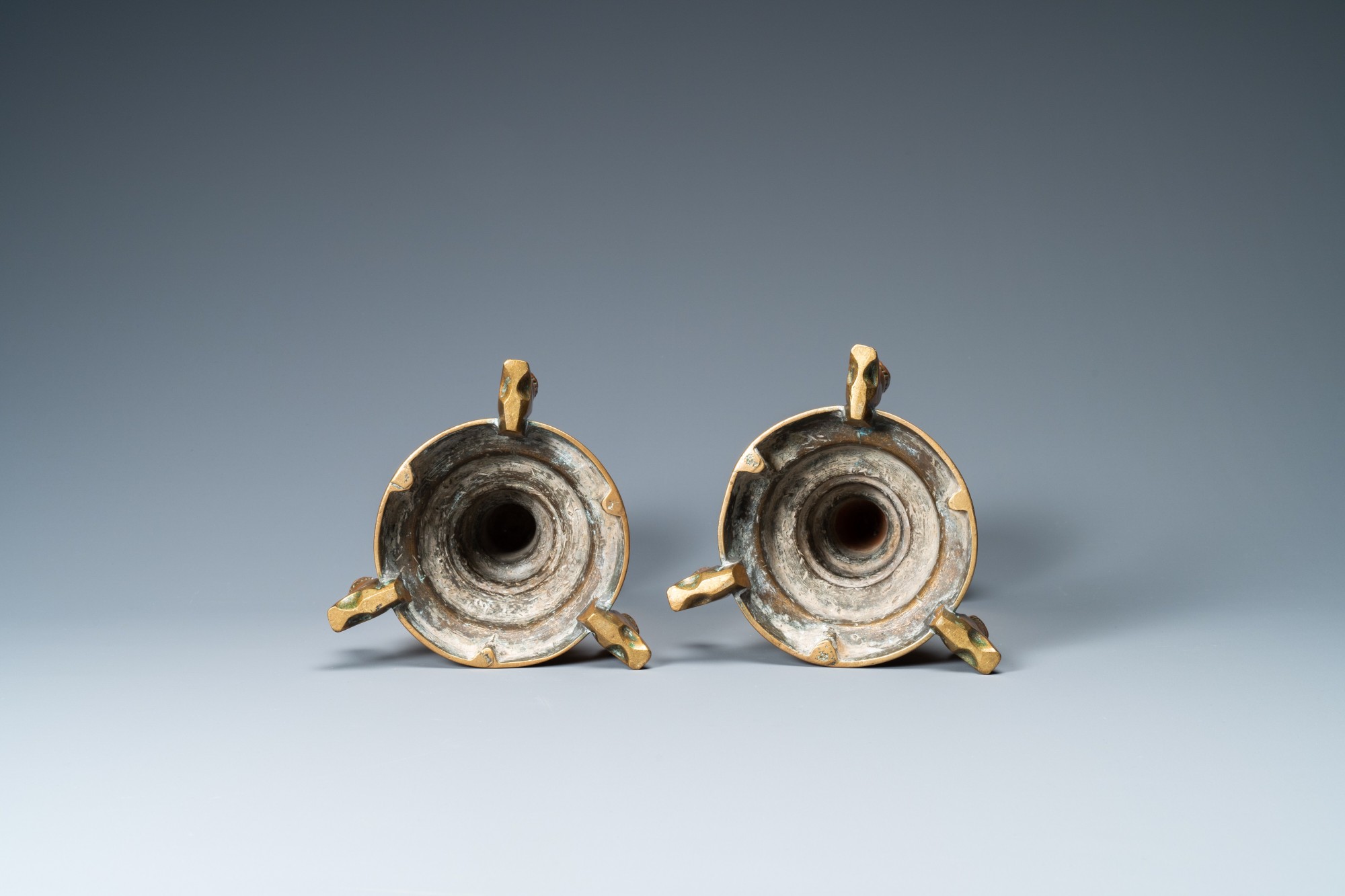 A Pair of Pricket Candlesticks, The Netherlands, first half 15th century 