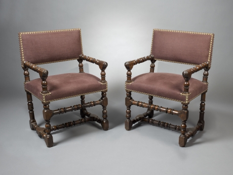 A Pair of Louis XIII Fauteuils, France, first half 17th century