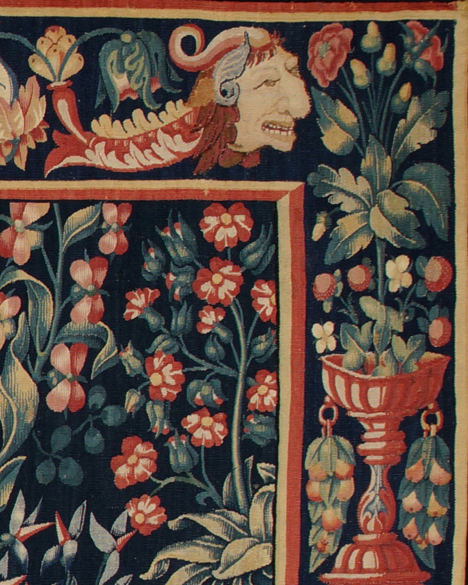 A Millefleurs Tapestry with the coat of arms and initials of Christine de Lechy, Flemish, attributed