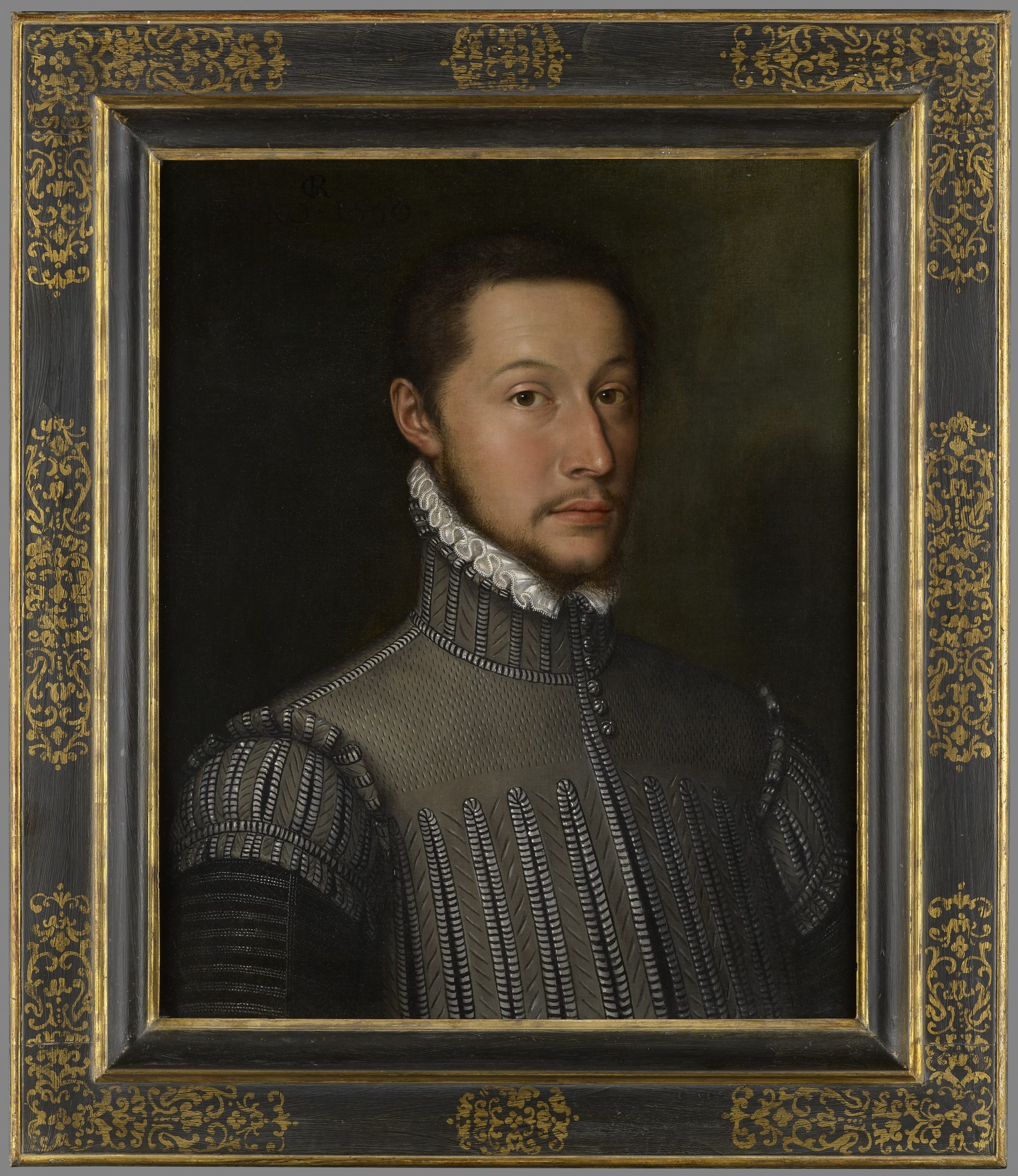 A Portrait of a Nobleman, Bust Length, Wearing a Doublet and a White Lace Collar, The Monogrammist G