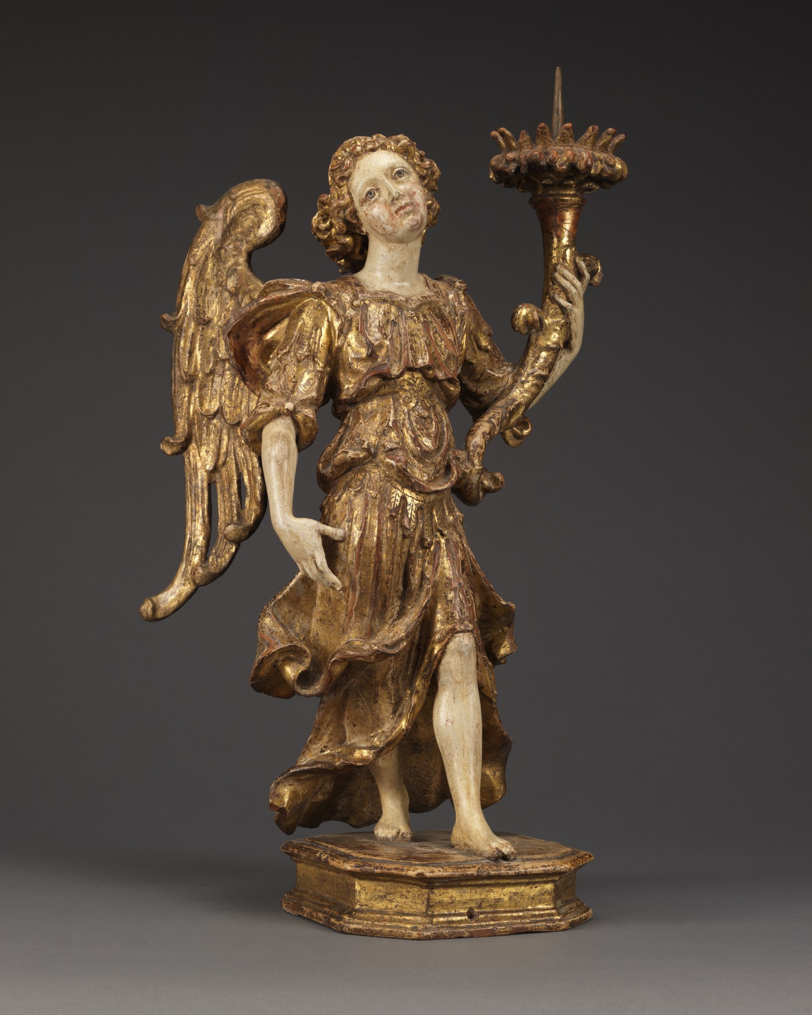 A Pair of Angels Holding Candlesticks, Italy, Naples, c. 1630 – 1640