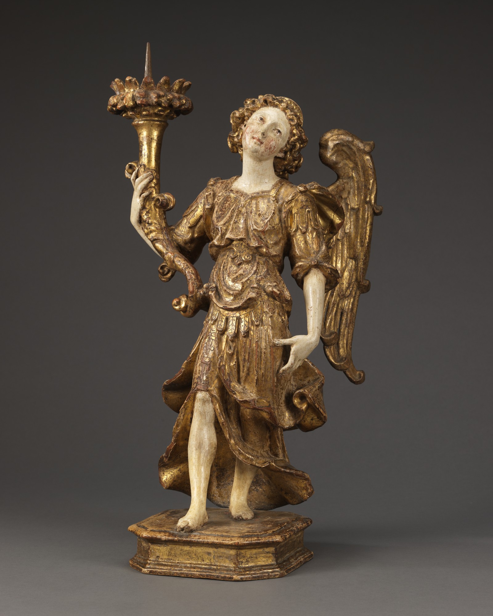 A Pair of Angels Holding Candlesticks, Italy, Naples, c. 1630 – 1640