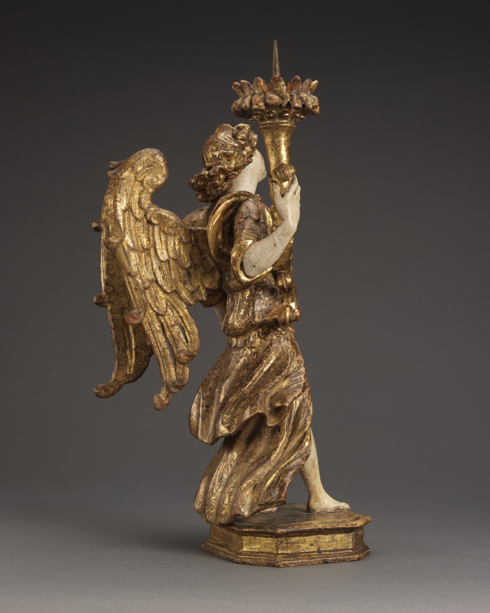 A Pair of Angels Holding Candlesticks, Italy, Naples, c. 1630 – 1640