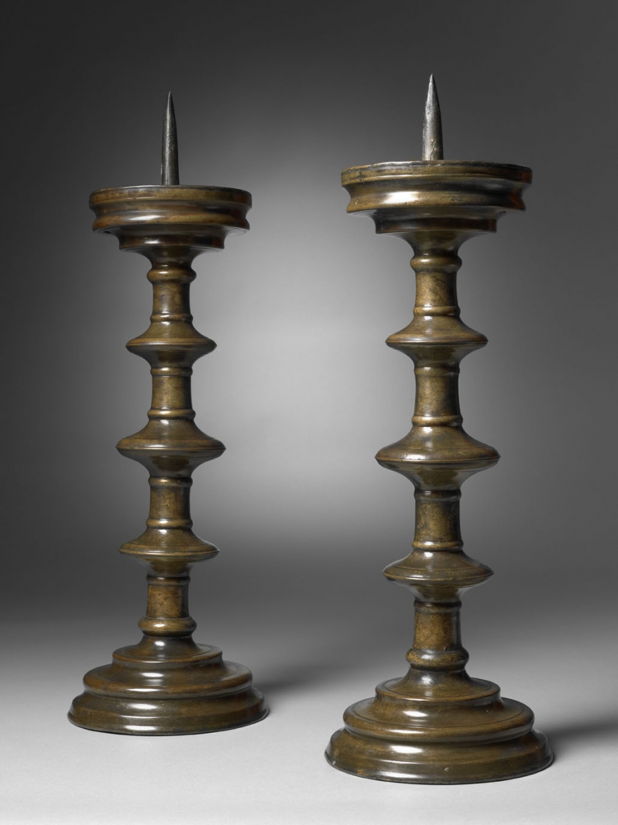 A Pair of Pricket Candlesticks, Southern Germany, c. 1500